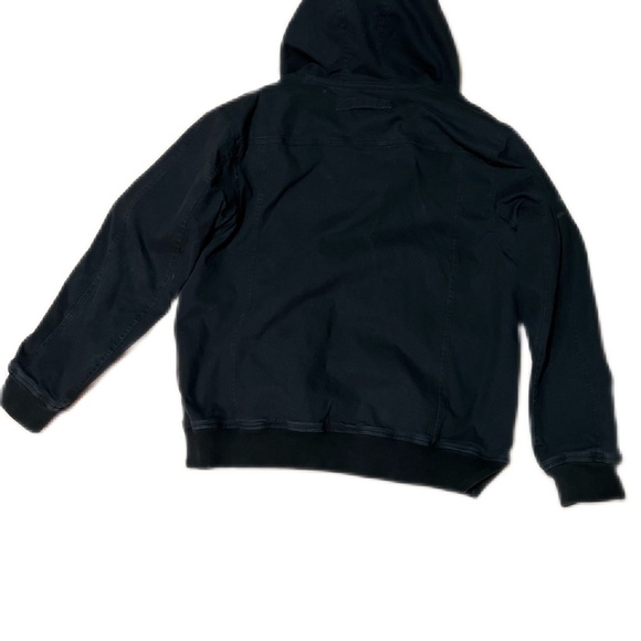 Duluth Trading bomber style jacket vintage flair. Hood. Navy blue. Size XL. - Picture 4 of 4